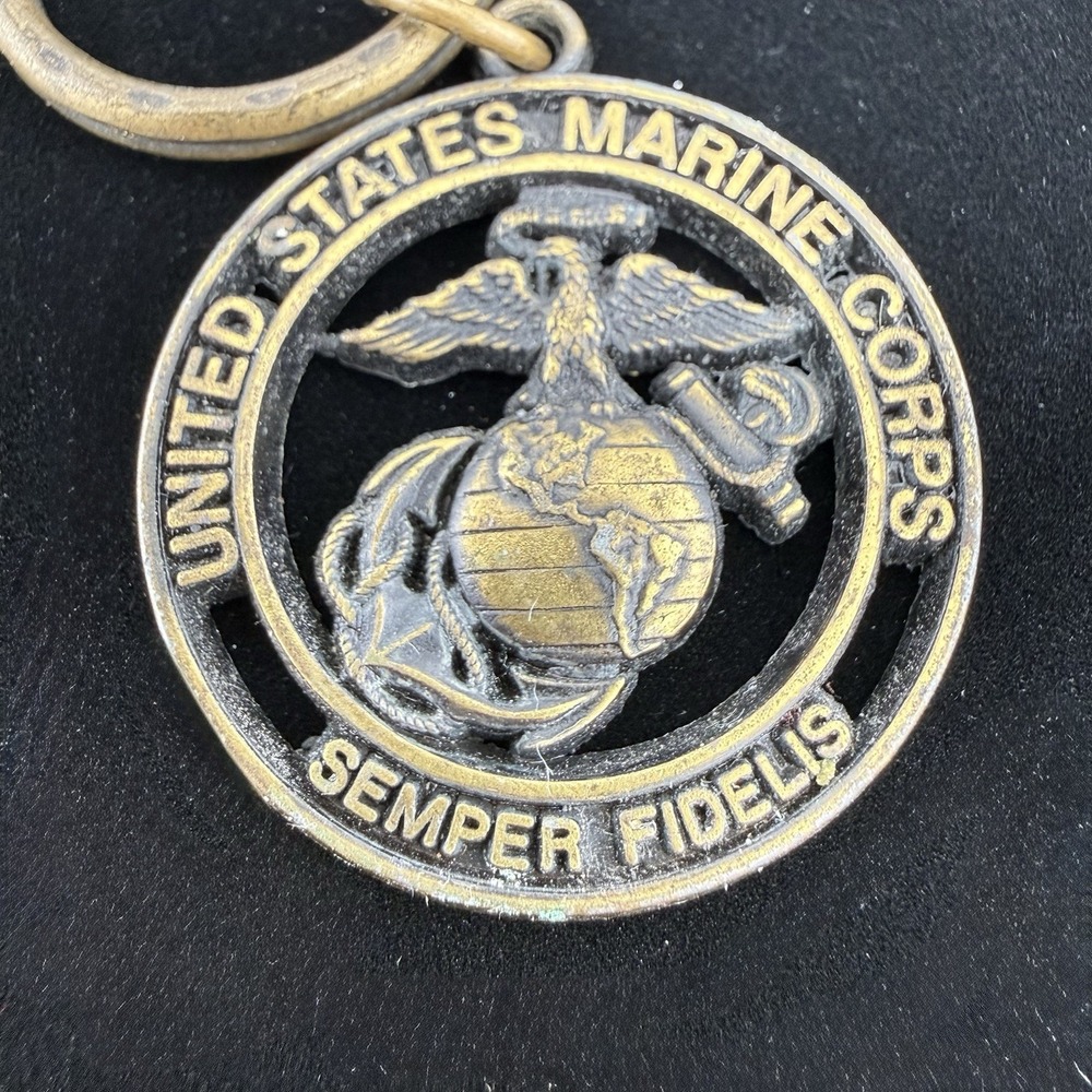 US Marine Corps Brass Keychain - - USMC - Semper Fidelis